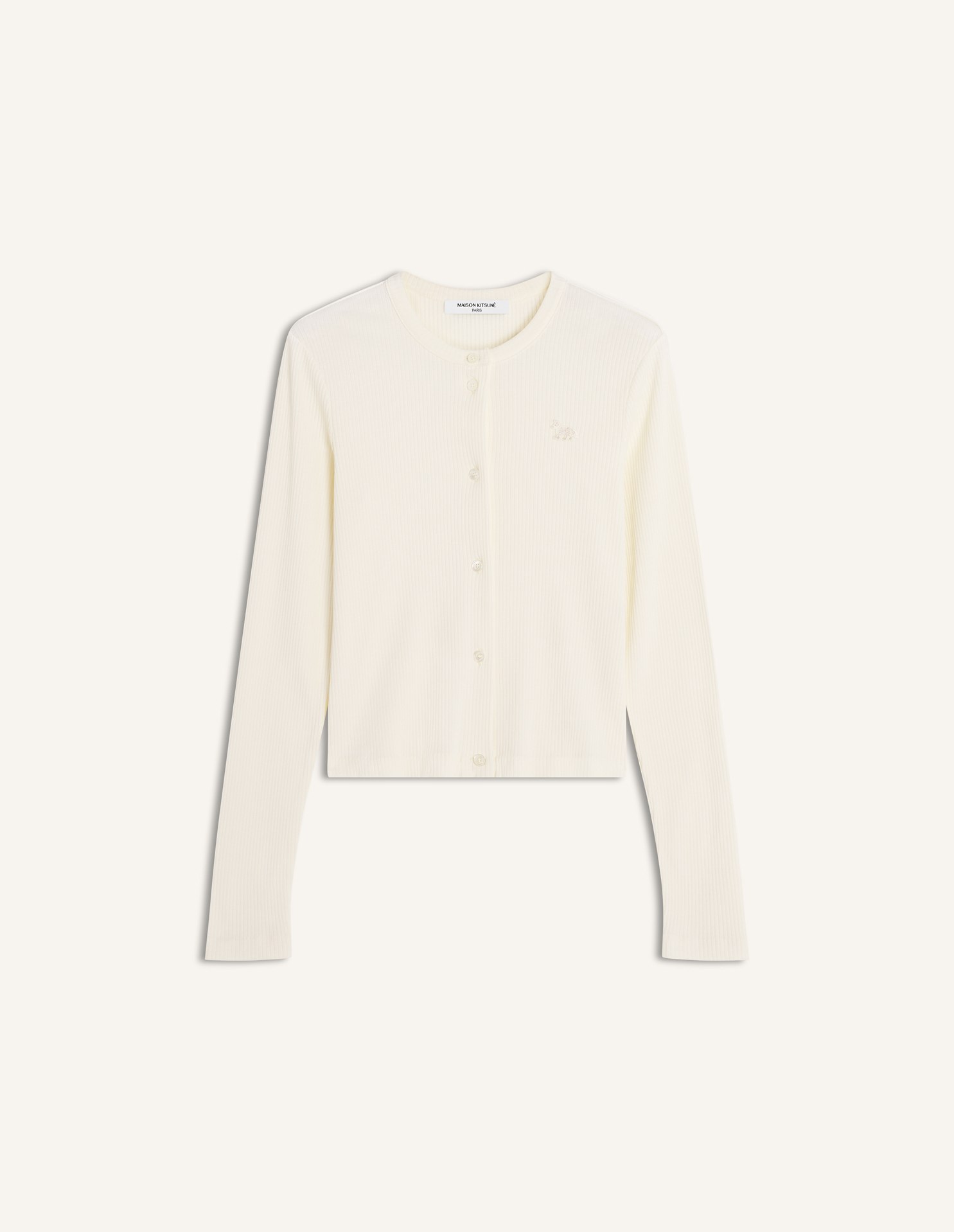 Maison Kitsuné Baby Fox ショートスリーブ カーディガン BABY FOX RIBBED CARDIGAN | Maison Kitsuné