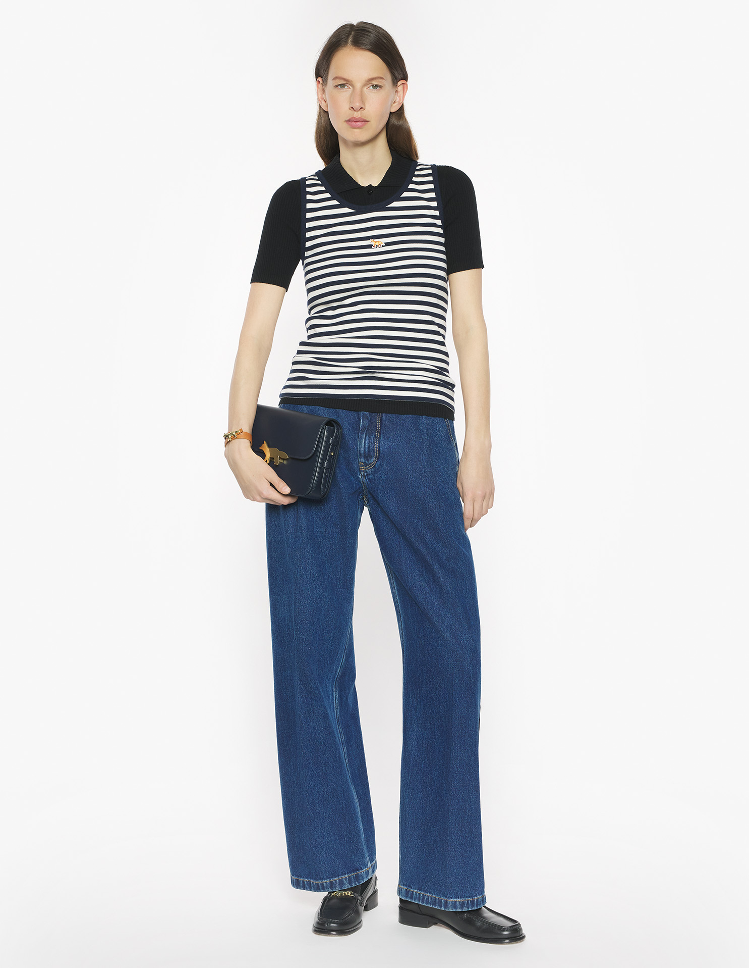 新品未使用★MAISON KITSUNÉ ストライプ タンクトップ XS ベイビー フォックス ストライプ タンクトップ | Maison Kitsuné