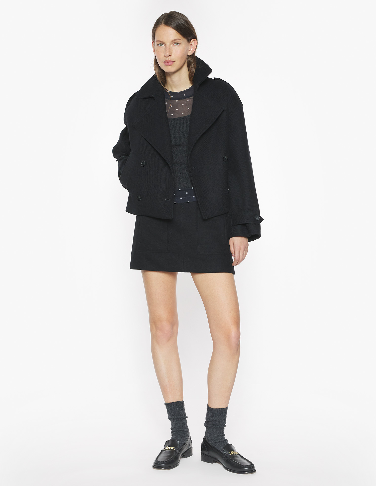 CROPPED PEACOAT | Maison Kitsuné