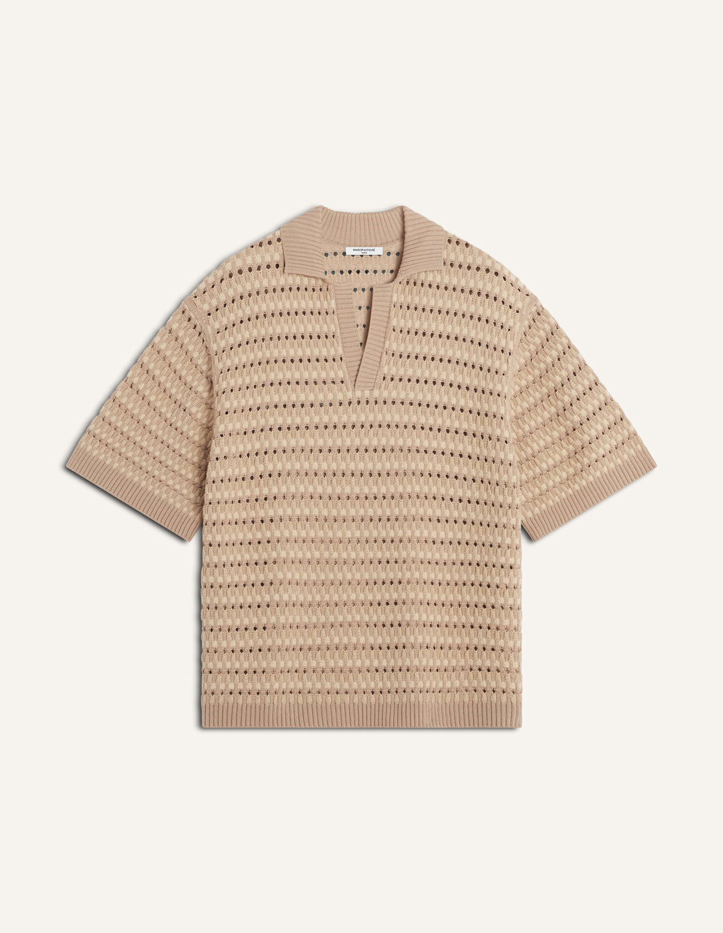MAISON KITSUNÉ M 薄手ニットポロシャツ アウトレット】MAISON KITSUNE メゾンキツネ ニットポロシャツ/長袖
