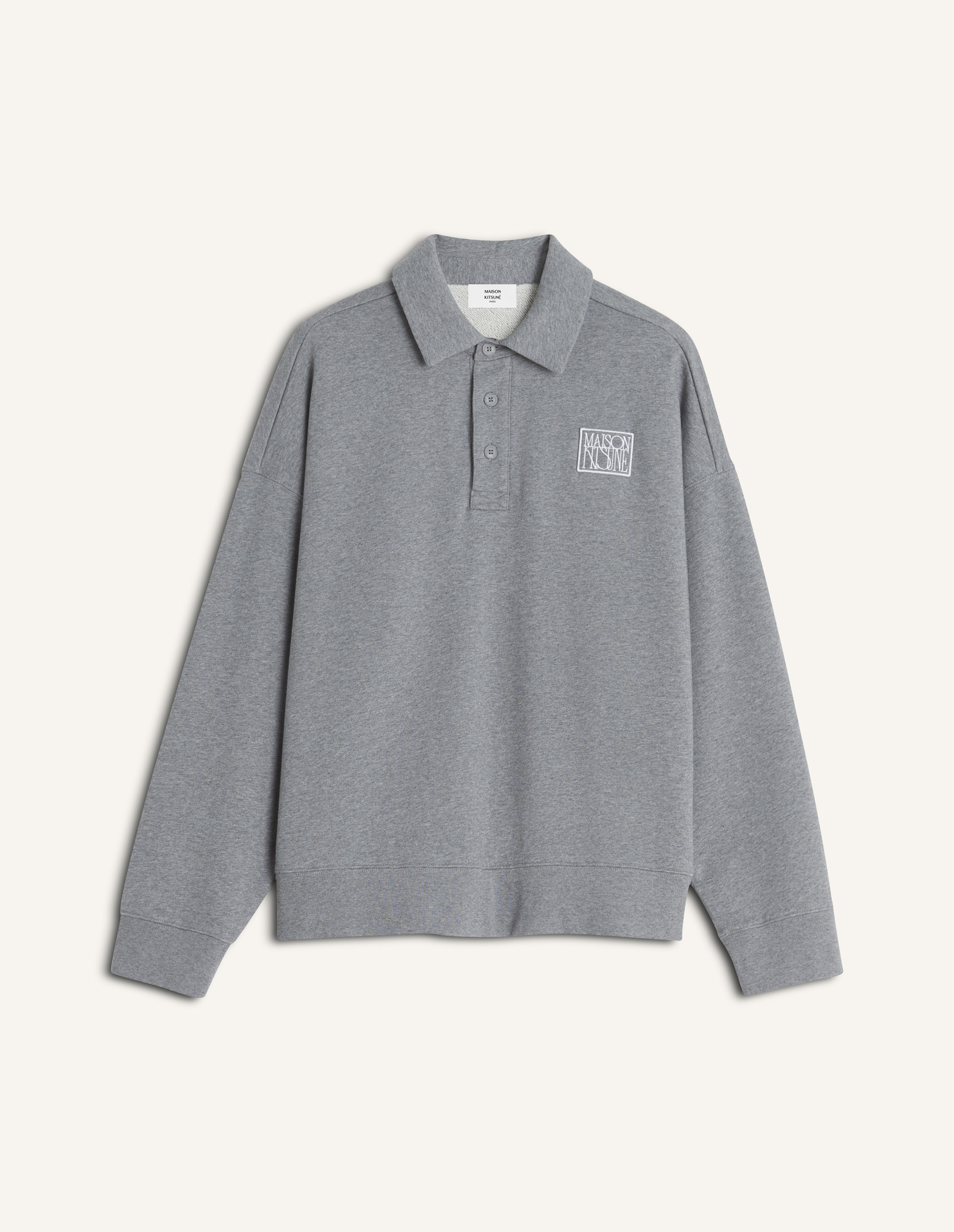 MAISON KITSUN STAMP オーバーサイズ ポロ スウェットシャツ | Maison