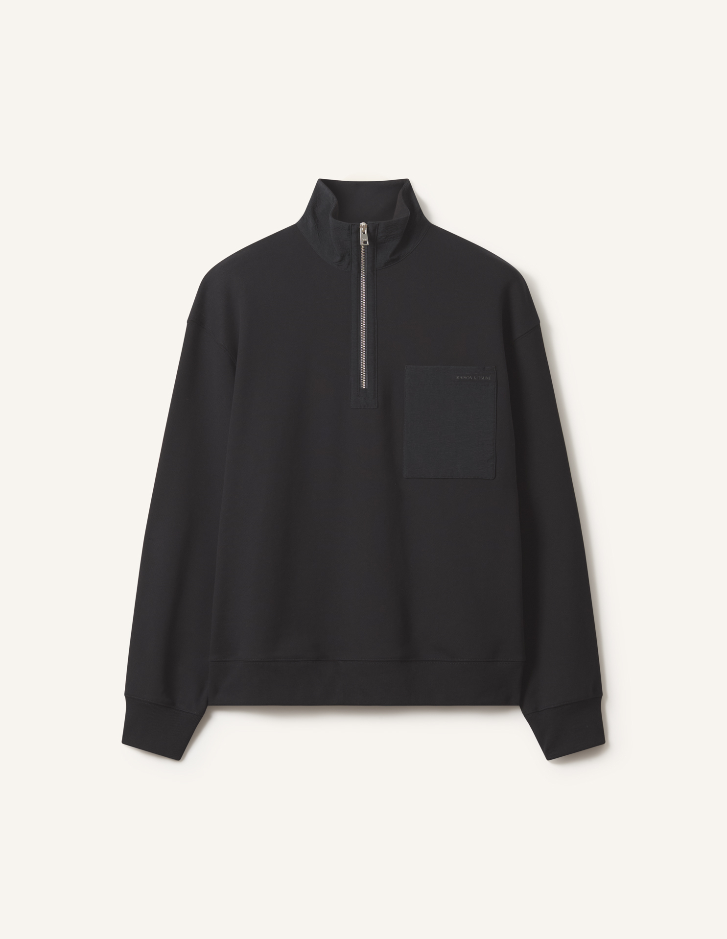 ハーフジップ ナイロン ポケット スウェットシャツ | Maison Kitsuné
