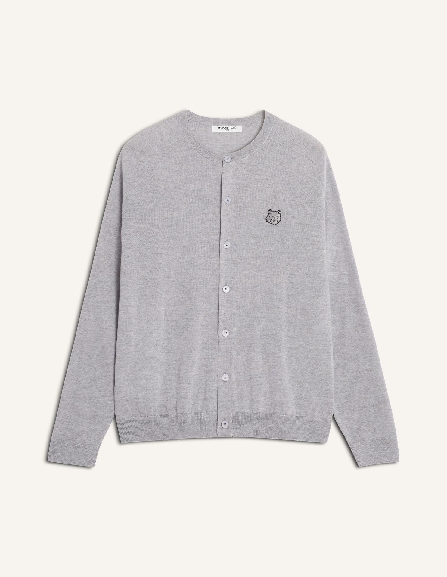 FOX HEAD FINE MERINO CARDIGAN | Maison Kitsuné