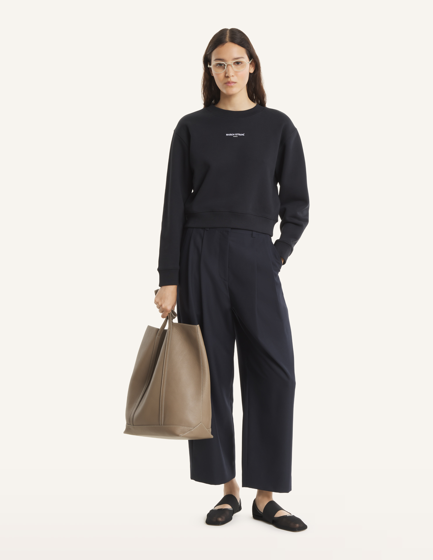 MAISON KITSUNE PARIS CROPPED SWEATSHIRT | Maison Kitsuné