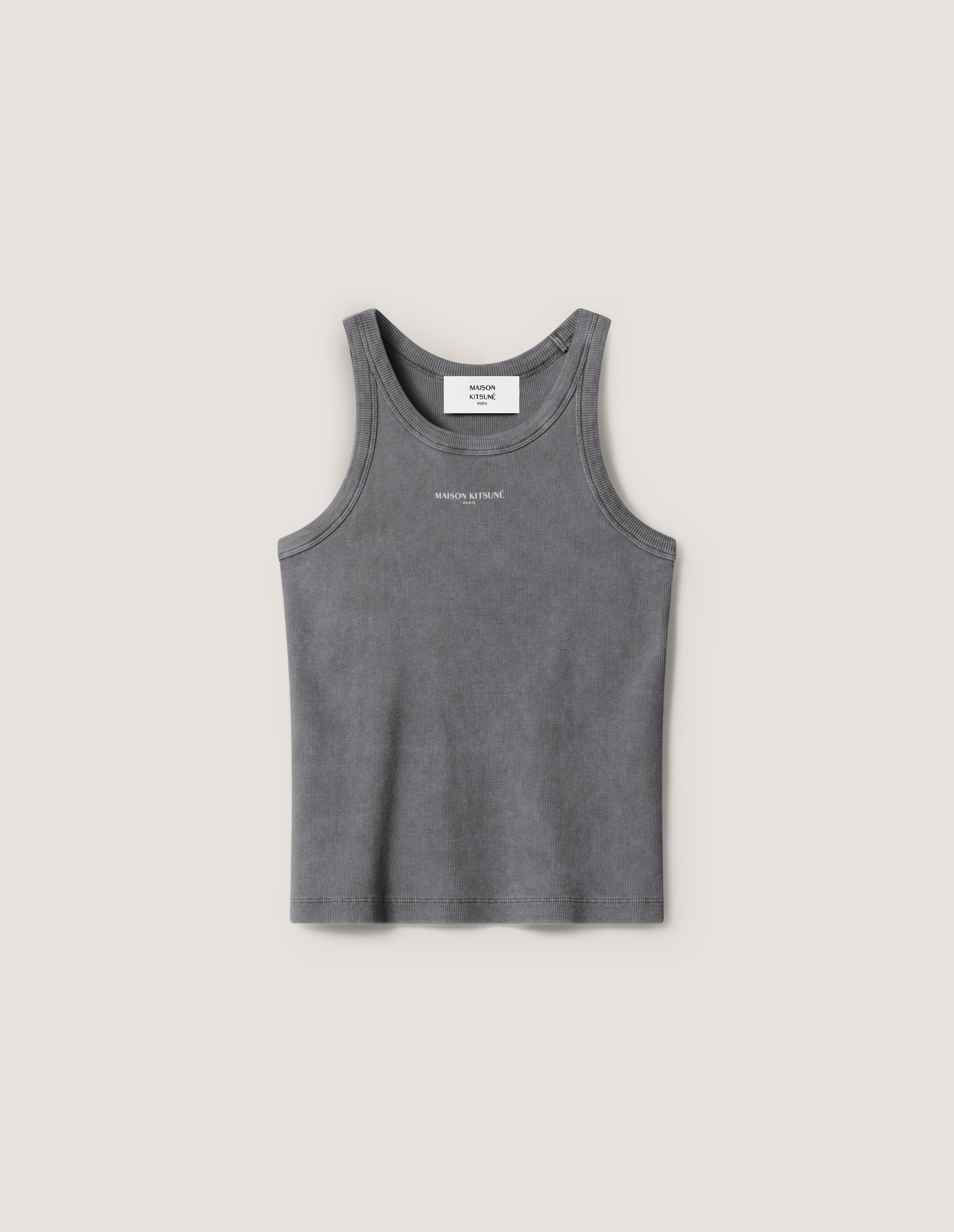 ほぼ未使用 完売品 Maison Kitsuné グレー タンクトップ XS MAISON KITSUNÉ PARIS フェード タンクトップ | Maison Kitsuné