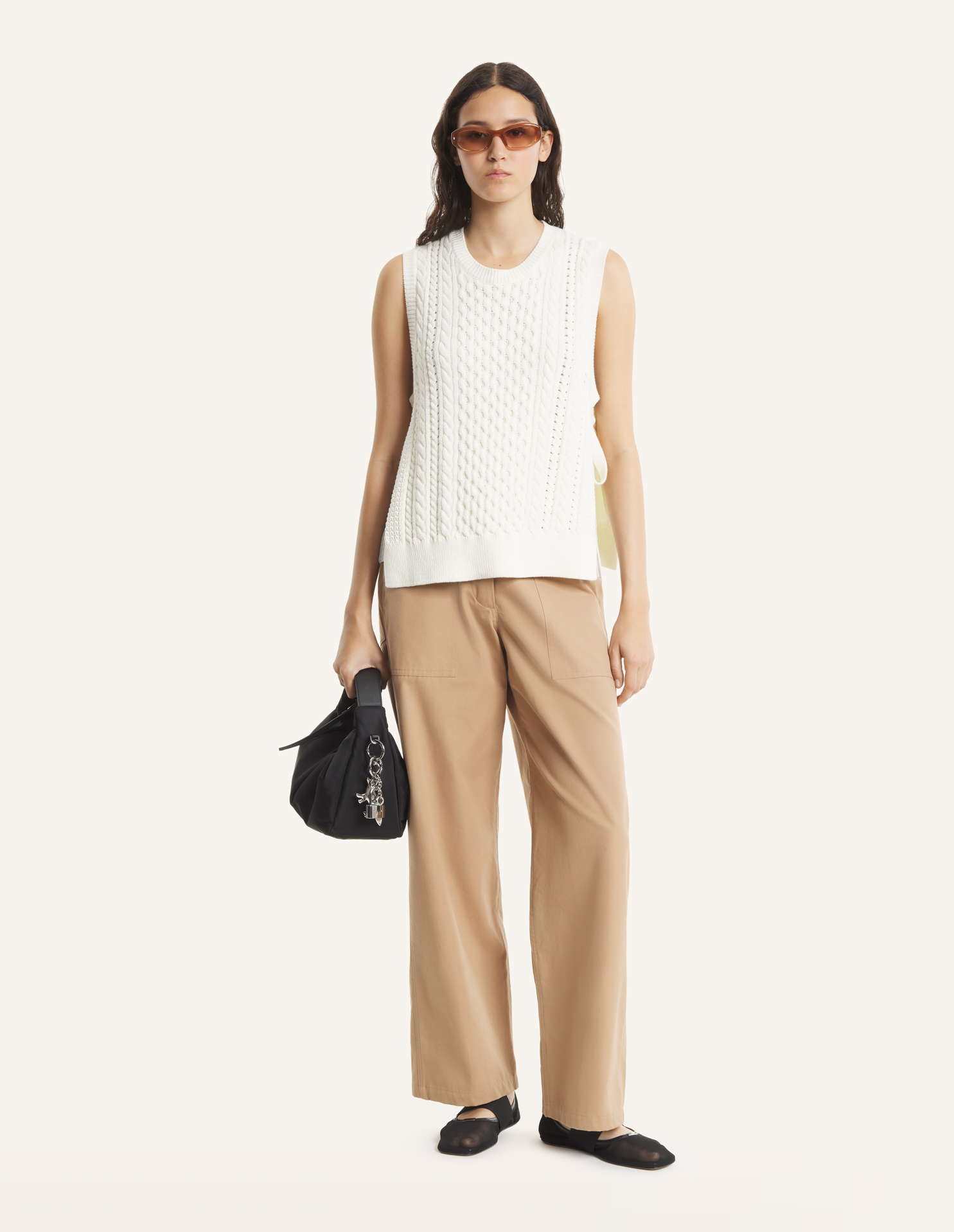 MAISON New (All Sweater Embroidered Fox Blend Cotton Men's Kitsuné Maison L オリーブグリーン　ニットベスト KITSUNE トップス