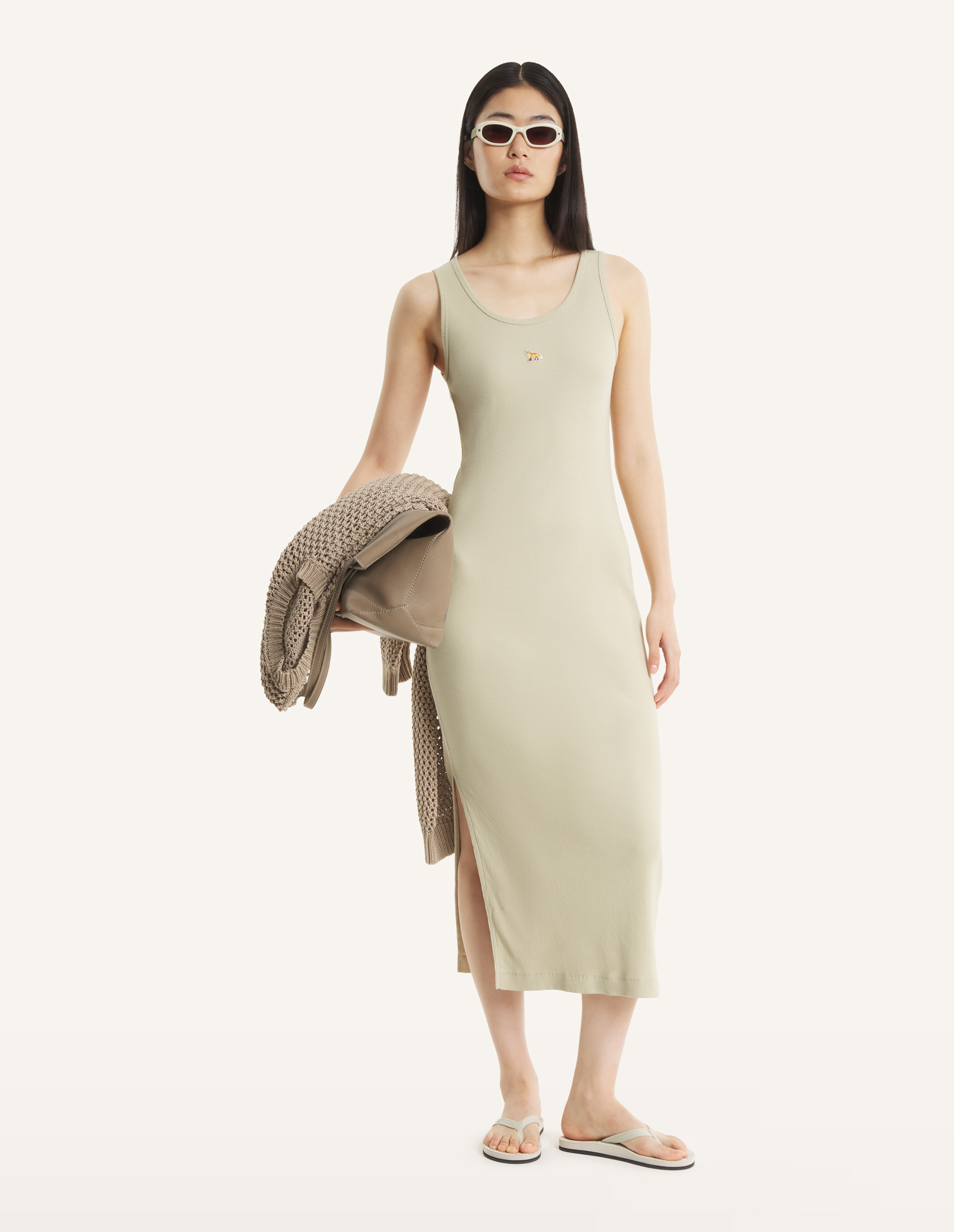 メゾンキツネ BABY FOX RIBBED TANK DRESS NATURAL BABY FOX RIBBED TANK DRESS | Maison Kitsuné