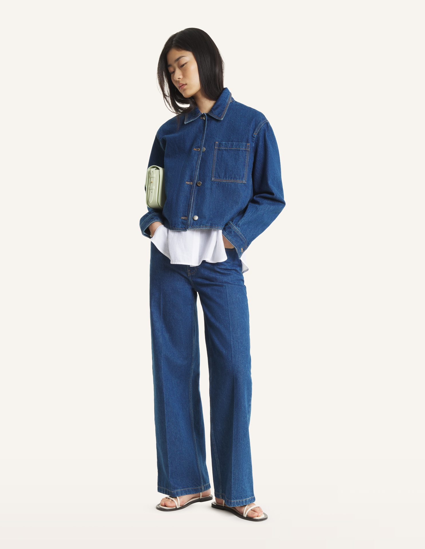 デニム クロップド ジャケット | Maison Kitsuné デニム クロップド ジャケット | Maison Kitsuné