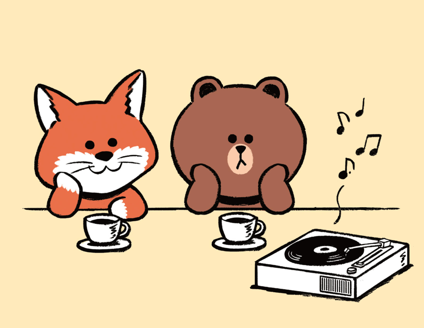 LINE FRIENDS - Maison Kitsuné X LINE FRIENDS GIF stickers